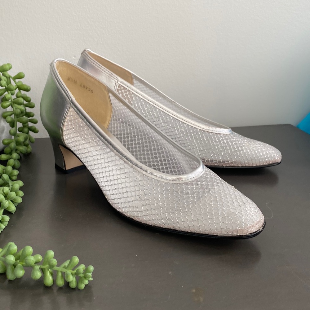 Vintage Silver Mesh Pumps